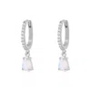 Luna Charles Women's Eva Opal Charm Drop Huggies In Silver