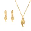 Luna Charles Women's Fingers Crossed Gift Set - Earrings & Necklace - Gold Plated