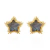 Luna Charles Women's Gold / Green Felicity Labradorite Spiky Star Stud Earrings
