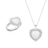 Luna Charles Women's Gold Opal Heart Ring Gift Set - Ring & Necklace - Sterling Silver