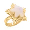 Luna Charles Women's Gold / White Gigi Moonstone Spiky Star Ring