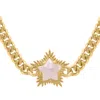Luna Charles Women's Gold / White Odette Moonstone Spiky Star Choker Necklace