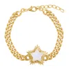 Luna Charles Women's Gold / White Willa Moonstone Spiky Star Bracelet