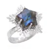 Luna Charles Women's Green / Silver Gigi Labradorite Spiky Star Ring