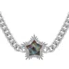 Luna Charles Women's Green / Silver Odette Labradorite Spiky Star Choker Necklace
