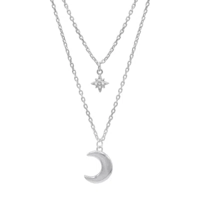 Luna Charles Women's Harper Moon & Star Charm Necklace In Silver