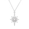 Luna Charles Women's Heidi North Star Birthstone Necklace Silver April