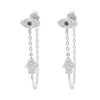 Luna Charles Women's Iris Evil Eye Chain Drop Earrings  Sterling Silver