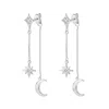 Luna Charles Women's Karita Moon & Star Double Chain Earrings In Silver