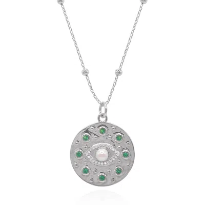 Luna Charles Women's Livia Eye Coin Necklace In Silver