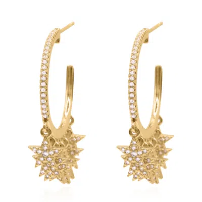 Luna Charles Women's Lyra Star Hoop Earrings In Gold