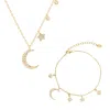 Luna Charles Women's Moon & Star Charm Gift Set - Necklace & Bracelet - Gold Plated