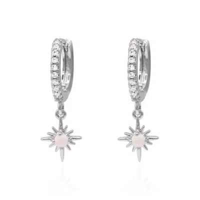 Luna Charles Women's Neve Opal Star Huggie Hoop Earrings