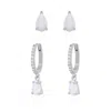 Luna Charles Women's Opal Earring Gift Set - Huggie Hoops & Stud Earrings - Sterling Silver