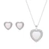 Luna Charles Women's Opal Heart Necklace Gift Set - Earrings & Necklace - Sterling Silver