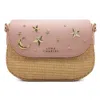 Luna Charles Women's Pink / Purple Elena Star Studded Rattan Handbag In Pink/purple