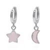 Luna Charles Women's Pink / Silver Joni Rose Quartz Star & Moon Charm Huggies In Multi