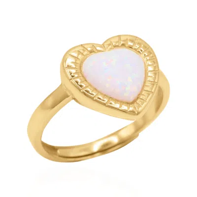 Luna Charles Women's Roxanne Opal Heart Ring In Gold