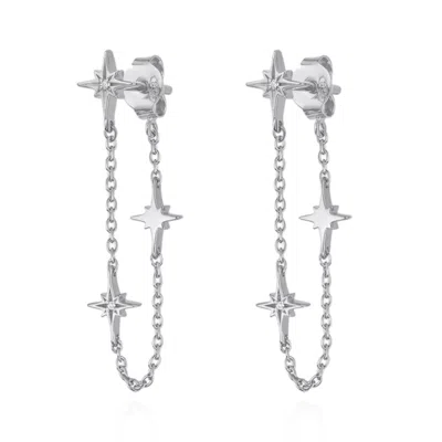 Luna Charles Women's Savannah Star Drop Chain Earrings In Silver