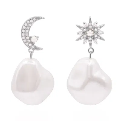 Luna Charles Women's Seraphina Pearl Drop Earrings In Silver