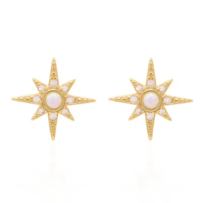 Luna Charles Women's Serin Star Opal Stud Earrings In Gold