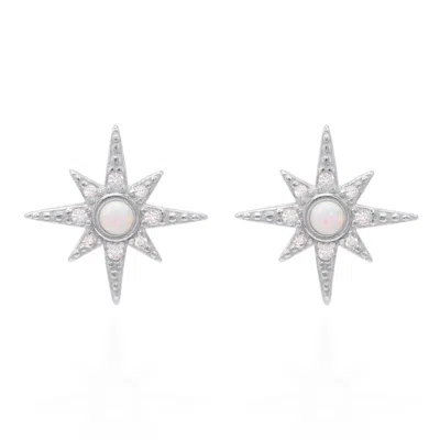 Luna Charles Women's Serin Star Opal Stud Earrings In Silver