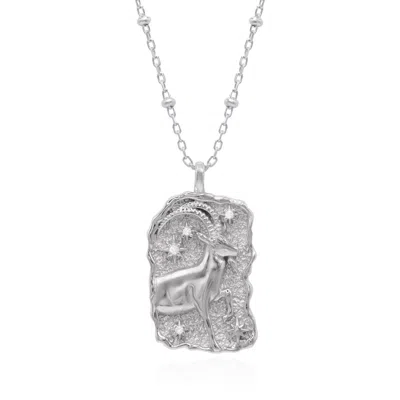 Luna Charles Women's Solara Zodiac Necklace - Capricorn Star Sign - Silver