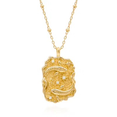 Luna Charles Women's Solara Zodiac Necklace - Pisces Star Sign - Gold Plated