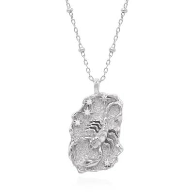 Luna Charles Women's Solara Zodiac Necklace - Scorpio Star Sign - Silver