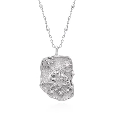 Luna Charles Women's Solara Zodiac Necklace - Taurus Star Sign - Silver In Metallic