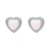 Luna Charles Women's Suki Opal Heart Studs In Silver