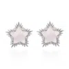 Luna Charles Women's White / Silver Felicity Moonstone Spiky Star Stud Earrings