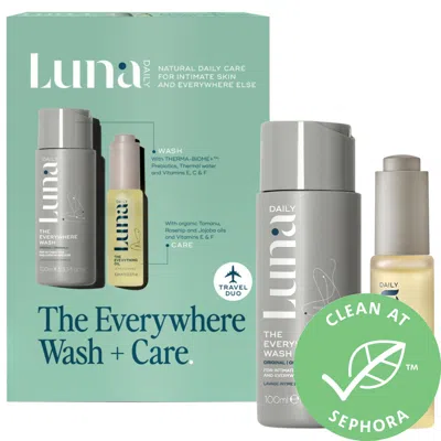 Luna Daily The Mini Everywhere Wash + Oil Set - Ph Balanced With Prebiotics + Vitamins In White