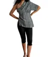 Luna Del Pinal Tela De Raya Loo Weave Asymmetric Top In Humbug Stripe In Multi