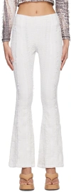Luna Del Pinal White Stretch Weave Trousers In White