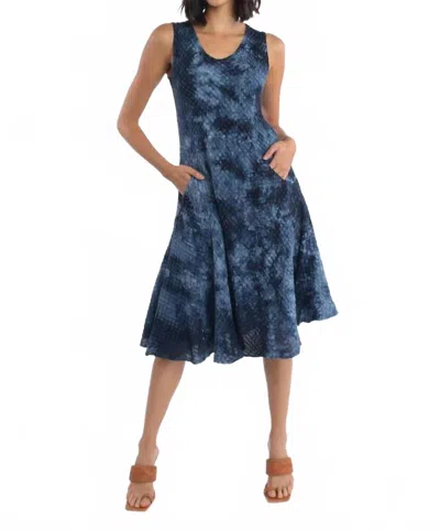 Luna Luz Short Seersucker Dress In Tie-dye In Blue