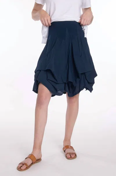 Luna Luz Tie Ups Skirt In Vibrant Blue
