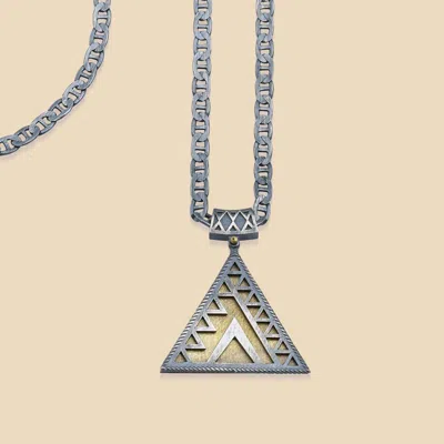 Luna Merdin Anu Triangle Chain Necklace In Gray
