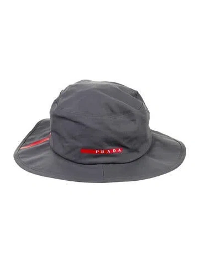 Pre-owned Luna Rossa By Prada Men's Cotton Bucket Hat W/tags In Gray