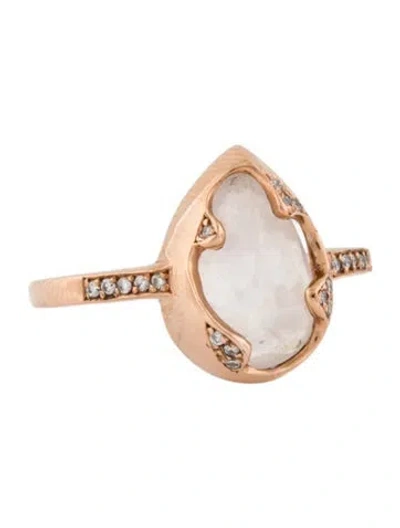 Pre-owned Luna Skye 14k 2.14ctw Moonstone Labradorite & Diamond Cocktail Ring In Multi