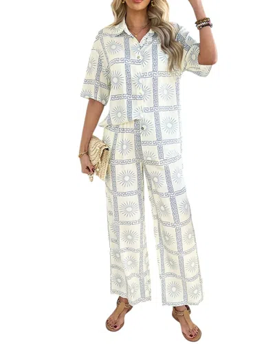 Luna Tuccini 2pc Shirt & Pant Set In White