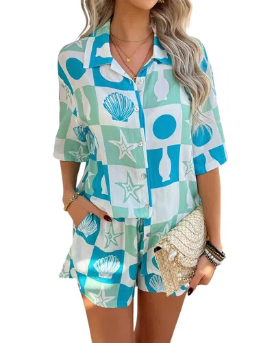 Luna Tuccini 2pc Shirt & Short Set In Blue