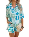 Luna Tuccini 2pc Shirt & Short Set In Blue
