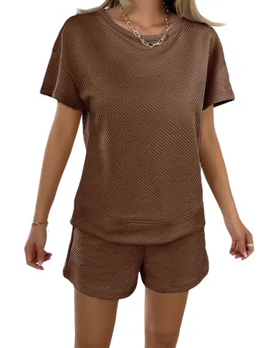 Luna Tuccini 2pc T-shirt & Short Set In Brown