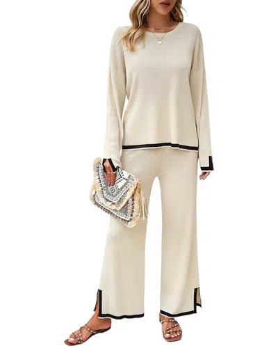 Luna Tuccini 2pc Top & Pant Set In Beige