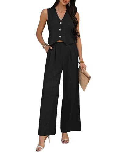 Luna Tuccini 2pc Vest & Pant Set In Black