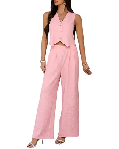 Luna Tuccini 2pc Vest & Pant Set In Pink