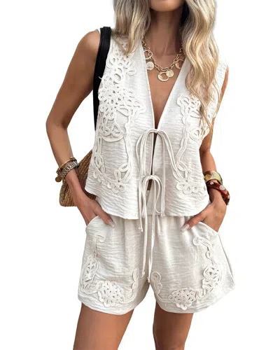 Luna Tuccini 2pc Vest & Short Set In Beige