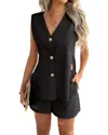 Luna Tuccini 2pc Vest & Short Set In Black