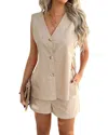 Luna Tuccini 2pc Vest & Short Set In Neutral